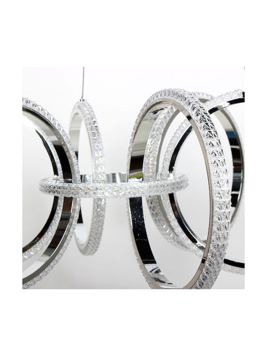 Keskor Silver LED Pendant Ceiling Light 69x69x27cm