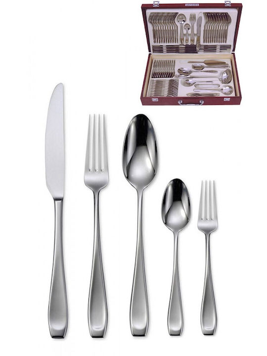 Karvounis T-02 Set de Tacâmuri Inoxidabil Argintiu 72buc