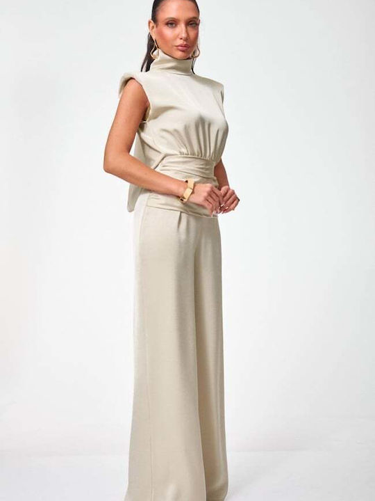 Damen Jumpsuit Beige