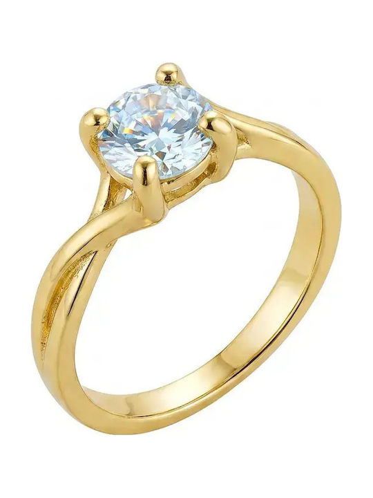 Vogue Vogue Einzelne Steine Ringe aus Vergoldetem Silber mit Zirkon