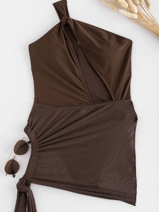 Swimsuit with Openings Brown