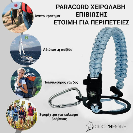 Cool'NMore Thermosflasche Rostfreier Stahl BPA-frei 1l Surf mit Stroh, Handgriff, Mundstück und Schlinge
