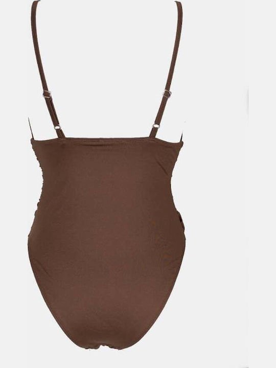 Brown One Piece Swimsuit