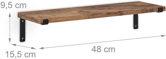 Wandregale Braune/Schwarze 2Stücke 48x15.5x9.5cm