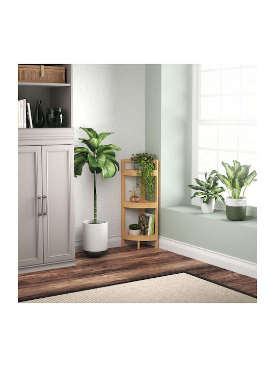 Γωνιακή Βιβλιοθήκη Beige Color 77x23x23εκ.