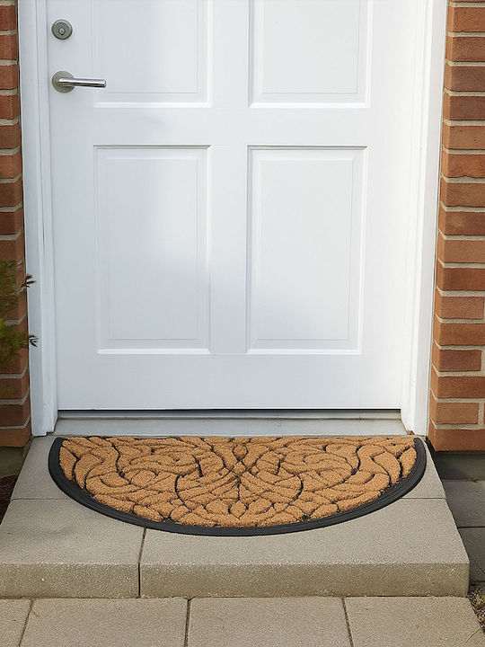 Relaxdays Covoraș De Intrare Semicircular Din Nucă De Cocos Bej X100Cm