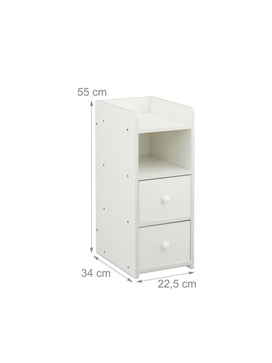 Нощни Шкафчета Дървени Бели 2 Бройки 55x22.5x34см