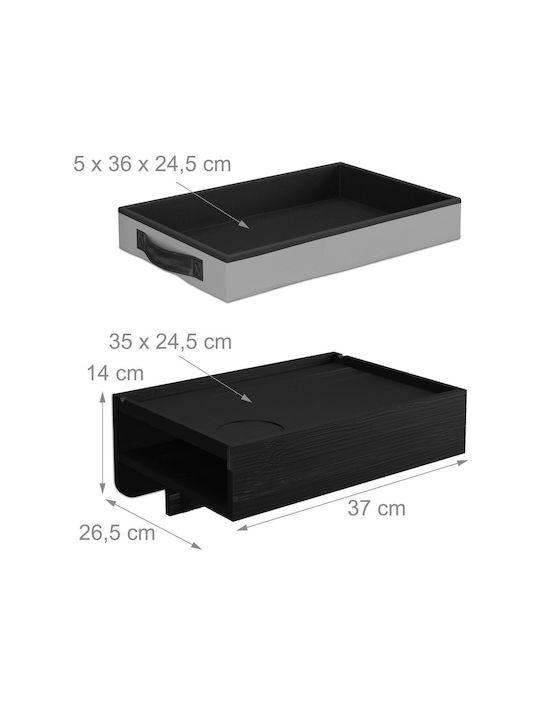 Noptieră Din Bambus Neagră 26.5x26.5x37cm