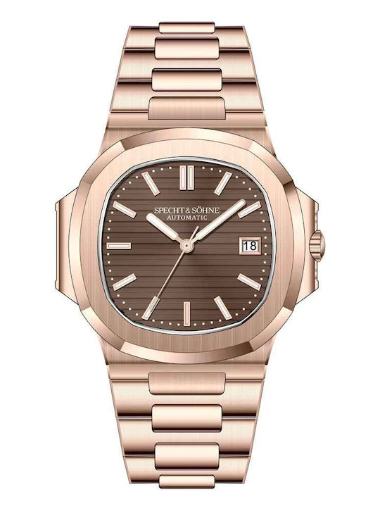 Specht & Sohne Ceas Barbatesc 40mm Automat cu Brățară din Metal Argintie