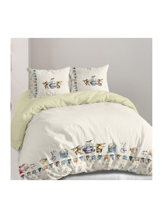 Lenjerii Deosebite Set Huse Pentru Pilote 100% Bumbac 200x220cm Dublă Cu 2 Fețe De Pernă & 1 Cearceaf Albă