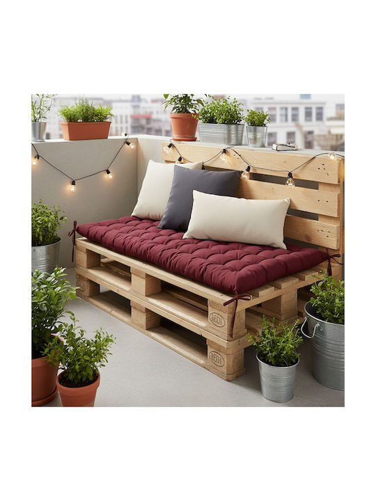 Relaxdays Възглавница за шезлонг с гръб Тъмночервена 50x160см