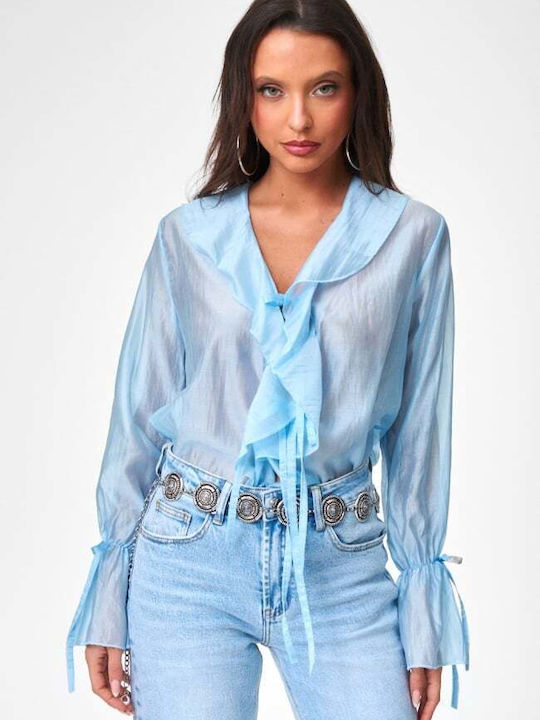Long Sleeve Women's Shirt Light Blue