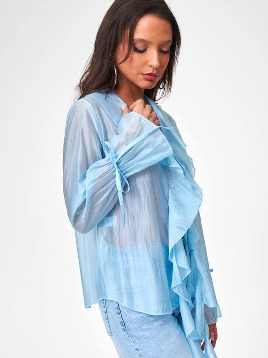 Long Sleeve Women's Shirt Light Blue