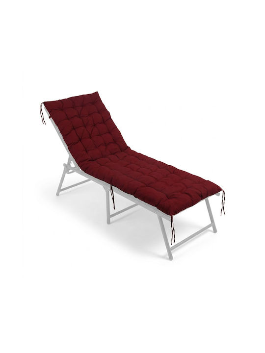 Relaxdays Pernă Pentru Pat De Soare Cu Spătar Roșu Închis 70x190cm