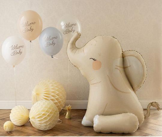 Baby Birth Little Elephant Foil Beige Standing Balloon