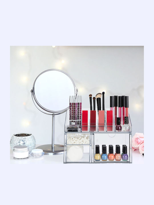 Relaxdays Organizator de cosmetice cu separatoare transparent