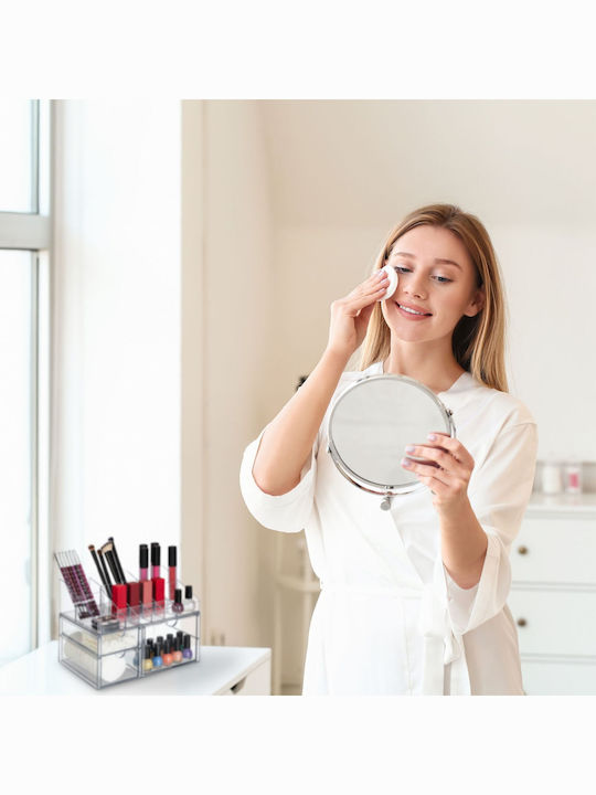 Relaxdays Organizator de cosmetice cu separatoare transparent