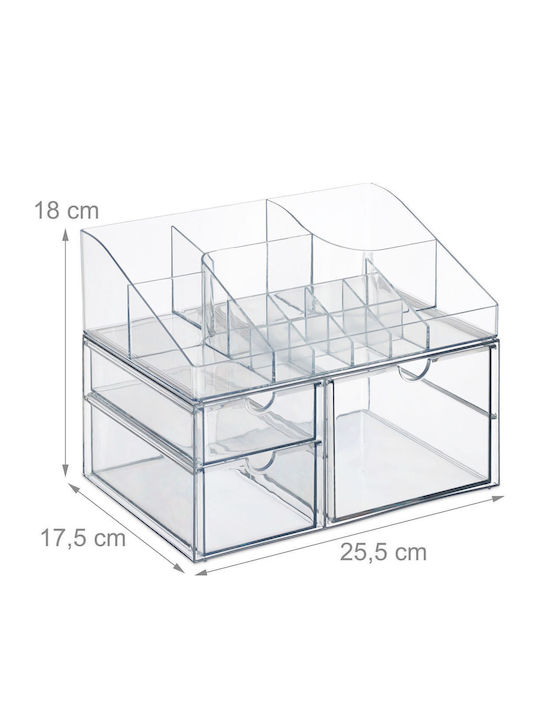 Relaxdays Organizator de cosmetice cu separatoare transparent