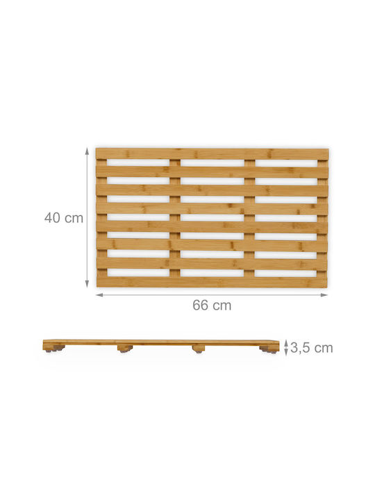 Relaxdays Covoraș De Baie Din Lemn 10050284_59 Natural 40x40 Cm