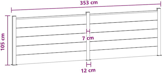 vidaXL Panou Gard Din WPC Culoare Maro 3.53x1.05m 2 Bucăți