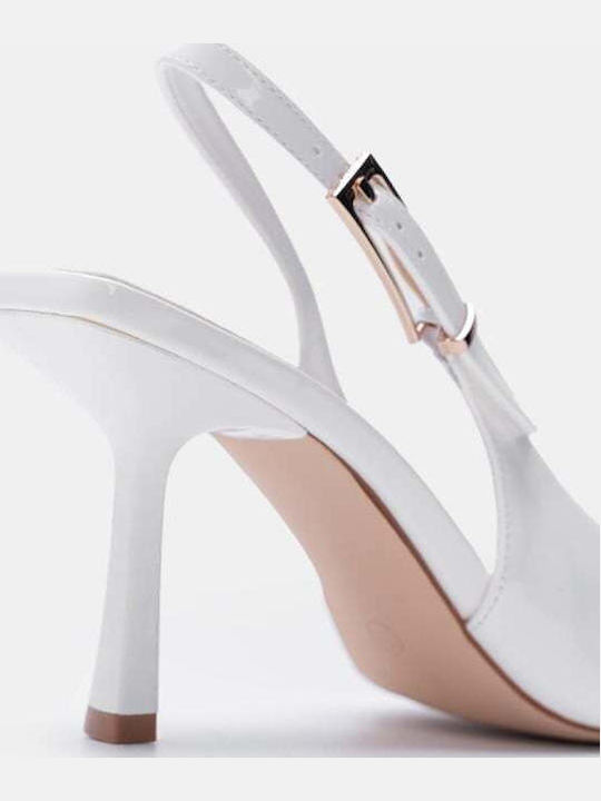 Patent Leather White Heels