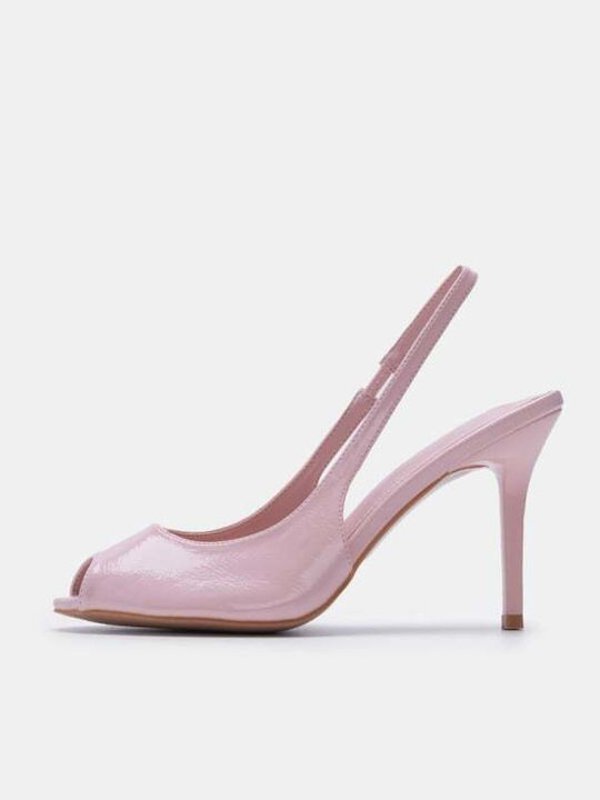 Decoro Peep Toe Γόβες από Λουστρίνι Ροζ