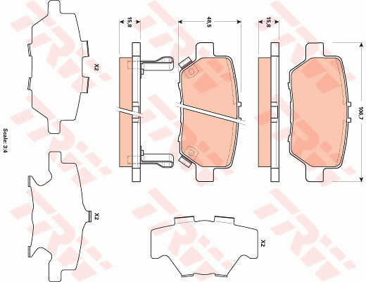 Trw Gdb3512 Brake Pad Set Disc Brake