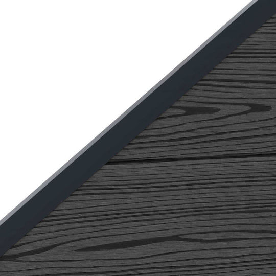 vidaXL Πάνελ Περίφραξης από WPC σε Μαύρο Χρώμα 1.86x4.46m 3τμχ