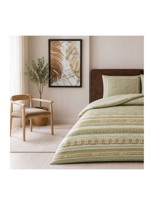 Tac Set Huse Pentru Pilote 200x220cm Dublu Cu 2 Fețe De Pernă & 1 Cearceaf Bej