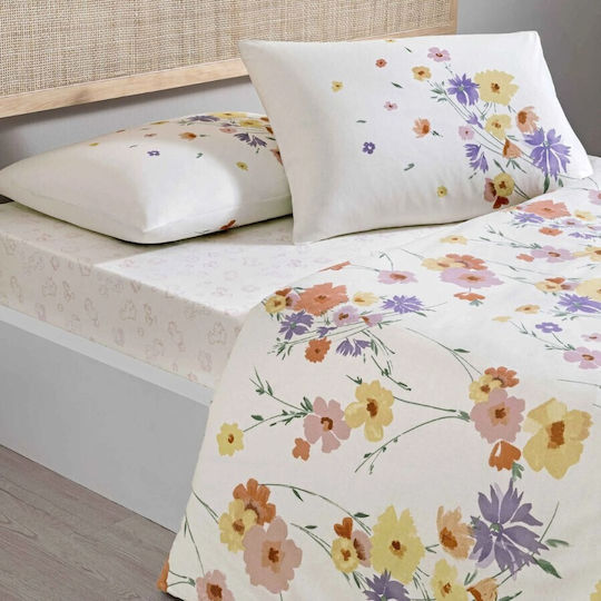 Tac Σετ Παπλωματοθήκη 200x220cm Διπλή με 2 Μαξιλαροθήκες & 1 Σεντόνι Multicolored