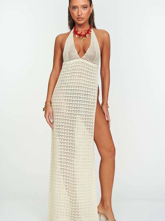 Decoro Damen Maxi Strandkleid Beige