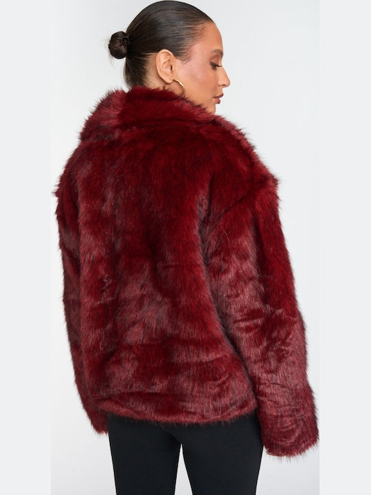 Short Women's Furs Burgundy