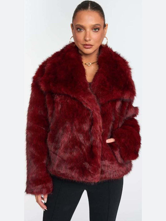 Short Women's Furs Burgundy