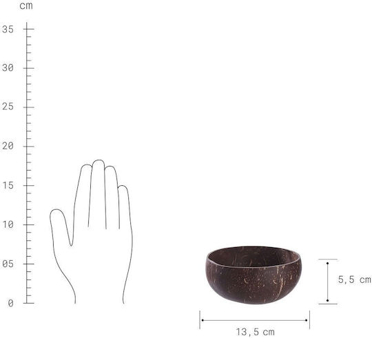 Butlers Round Wooden Serving Bowl Brown with Diameter 13.5cm