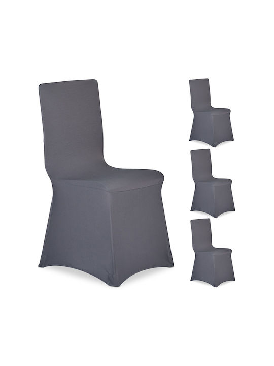 Relaxdays Ελαστικό Κάλυμμα Καρέκλας Anthracite 100x57cm
