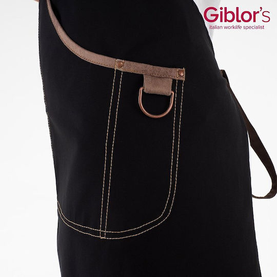 Giblor's Ποδιά Σεφ / Σερβιτόρου / Barista / Bartender Ολόσωμη Μαύρη