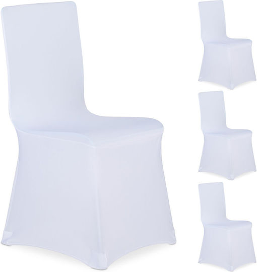 Relaxdays Ελαστικό Κάλυμμα Καρέκλας White 40x45cm 4τμχ Relaxdays Ελαστικό Κάλυμμα Καρέκλας White 40x45cm 4τμχ