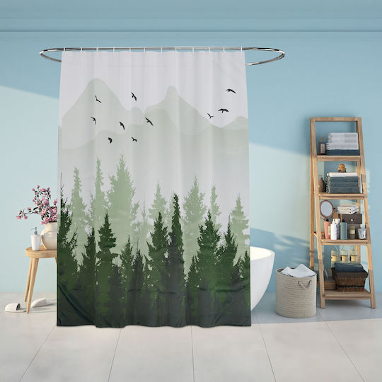Relaxdays Cortină De Duș Textilă 200x180cm Multicolor