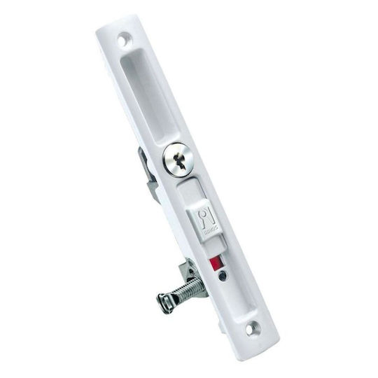 Sliding Aluminum Door Lock Domus Kliklon Cylinder & Security Key White