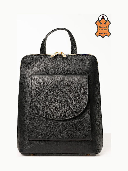 Damen Leder Rucksack Schwarz