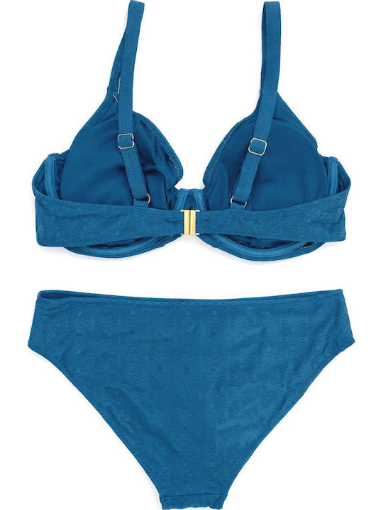 Set Bikini με Αφαιρούμενη Ενίσχυση Πετρόλ