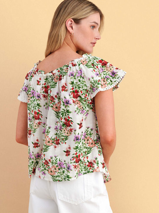 Γυναικεία Καλοκαιρινή Μπλούζα Off-Shoulder Floral Πολύχρωμο