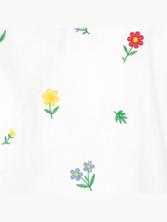 Long Sleeve Women's Shirt White Floral