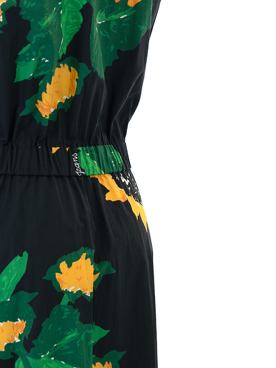 Sommer Maxi Hemdkleid Gelb Blau Grün