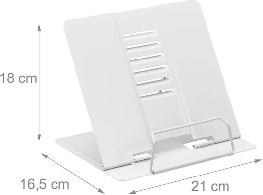 Relaxdays Set 2 Height-adjustable Book Stands White 18x16.5x21 Cm