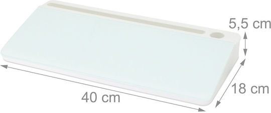 Relaxdays Desk Organizer 5 Compartments White 5.5x40x18cm