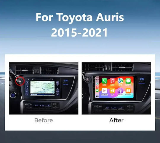 Auto-Audiosystem für Toyota Auris 2015-2021 (Bluetooth/USB/WiFi/GPS/Apple CarPlay/Android Auto) mit 9 Zoll Touchscreen