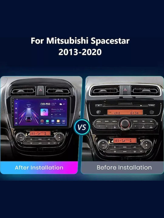 Car Audio System for Mitsubishi Space Star 2013-2020 Bluetooth USB WiFi GPS Apple CarPlay Android Auto with 9" Touch Screen