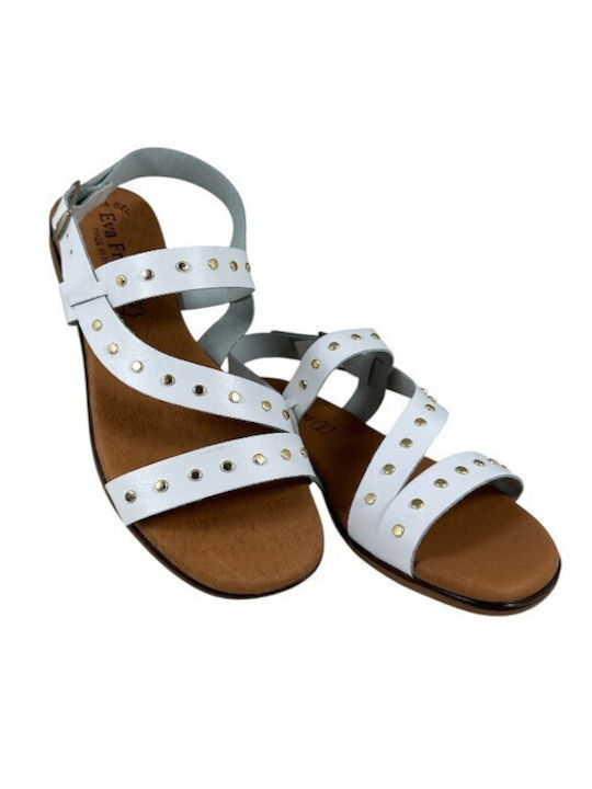 Damentliche Flache Sandalen Weiß