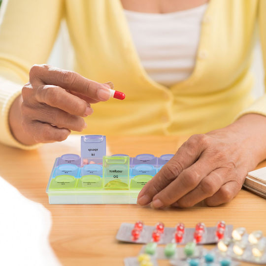 Relaxdays 7-day Pill Box 3 Compartments Each Transparent 2.5x12x21.5 Cm